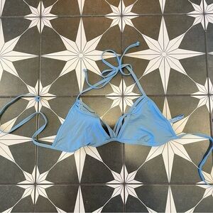 Antonio Melani Solid Weave Detail Halter Swimsuit Top